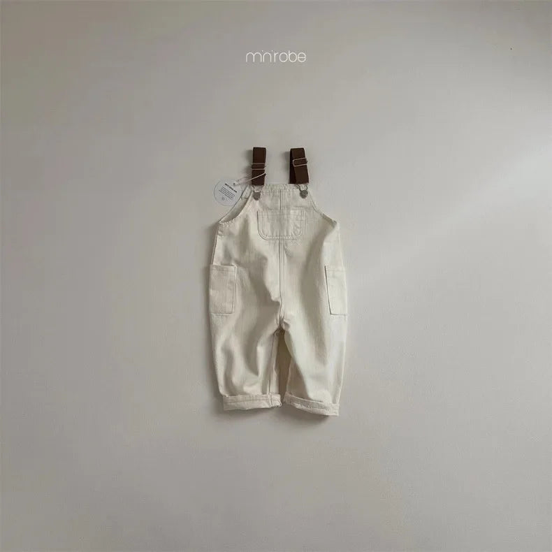 Baby Clothing Simple All Match Denim Overalls 2025 Spring and Autumn New Fashion Casual Pants Boys Girls Baby Loose Pants