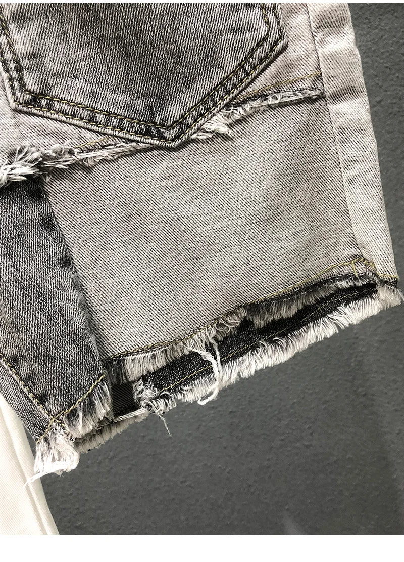 Pants Men Jeans Shorts Hole Streetwear Harajuku Slim Straight Denim Shorts Summer Casual Baggy Ripped Jeans for men clothing