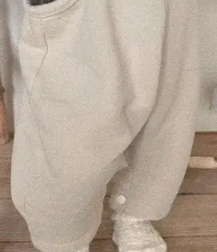 2025 Spring Autumn Solid Newborn Overalls Loose Girl Baby Sleeveless Jumpsuit Cotton Boy Infant Suspenders Pants Toddler Trouser