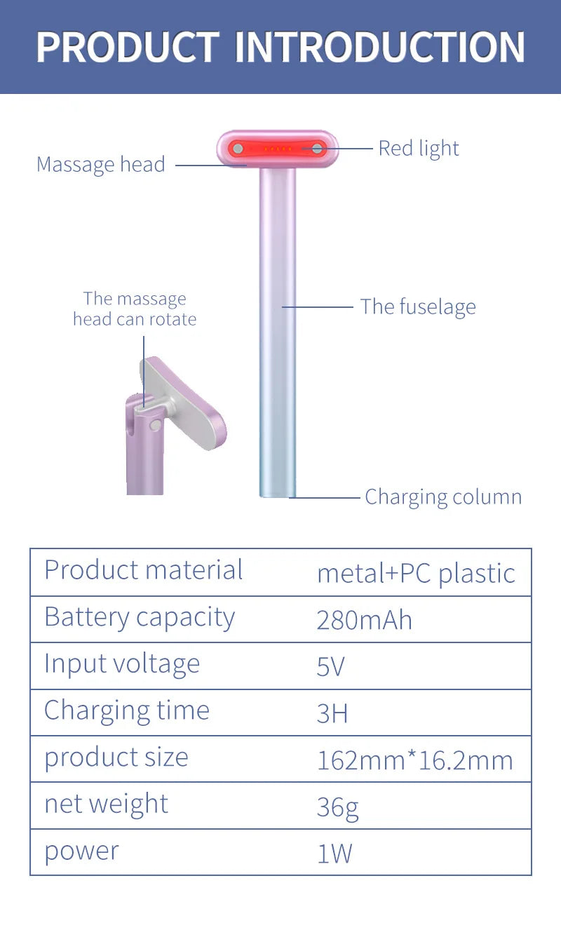 Convenient Beauty Equipment Home Heating Eye Cream Introduction Device Fade Eye Micro Current Eye Massage Beauty Device