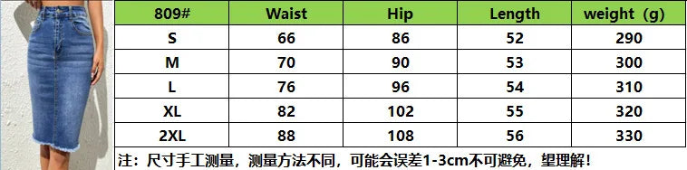 Skirts Women Denim Skirt Mid Length Slim Fit Solid High Waist Casual Regular Elegant Splice Hip Wrap Button Pocket Summer