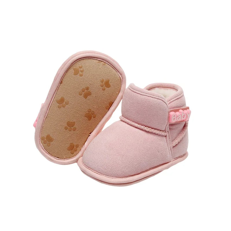 Suefunskry Baby Girls Boys Ankle Boots Non-slip Newborn Winter Snow Shoes Warm Flats Casual Walking Shoes for Toddler Infant