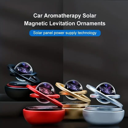 Solar-Powered Planet Aroma Diffuser - Elegant Car Freshener with Masculine Scent, Battery-Free Eco Aromatherapy
