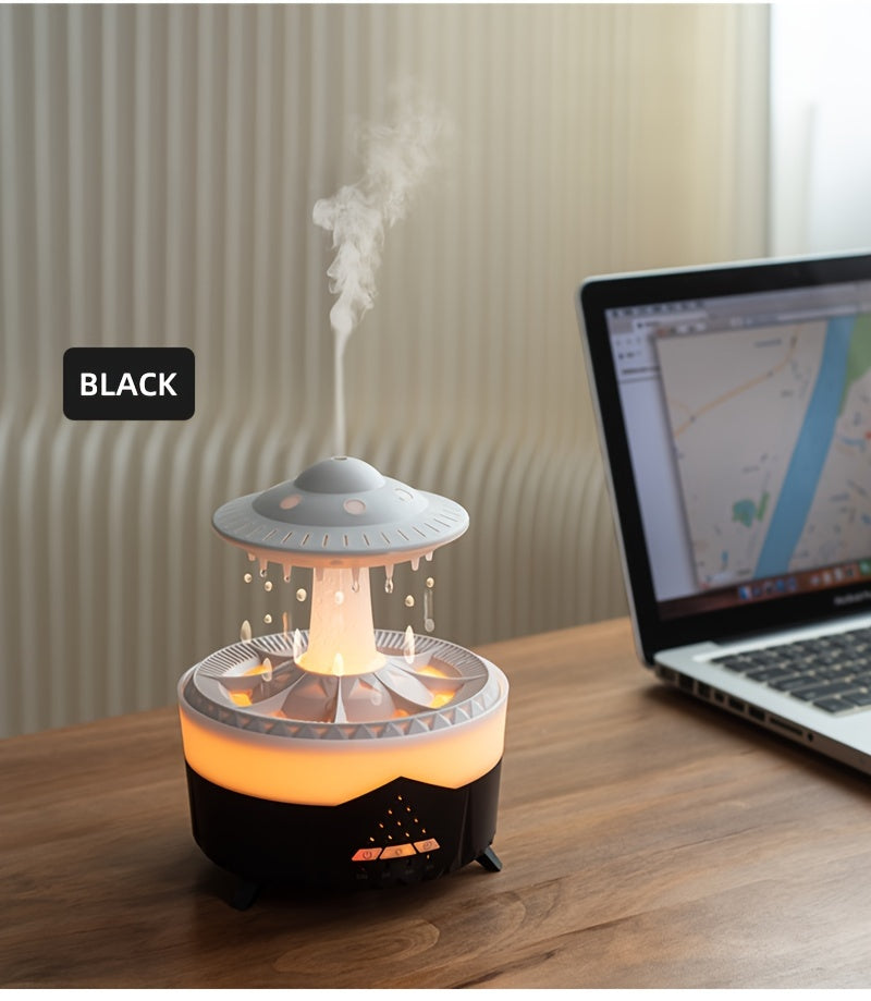 Large Capacity Volcanic Spray Atomizer - Intelligent Simulation Water Drop Humidifier and Flame Aroma Diffuser for Home - Advanced Mist Technology, Whisper Quiet, Easy to Clean, and Automatic Shut-Off