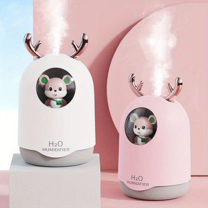 USB-Powered 10.14oz Humidifier with Colorful LED Night Light & Aroma Diffuser - Essential Oil Mist Maker