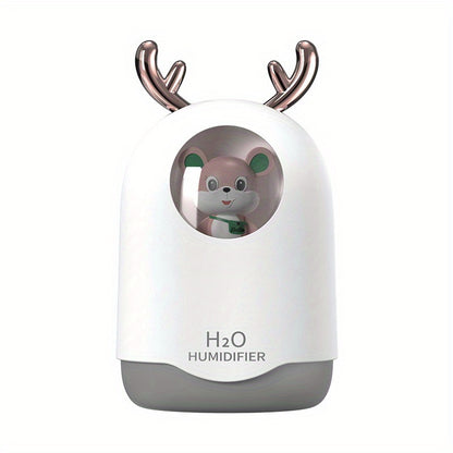 USB-Powered 10.14oz Humidifier with Colorful LED Night Light & Aroma Diffuser - Essential Oil Mist Maker