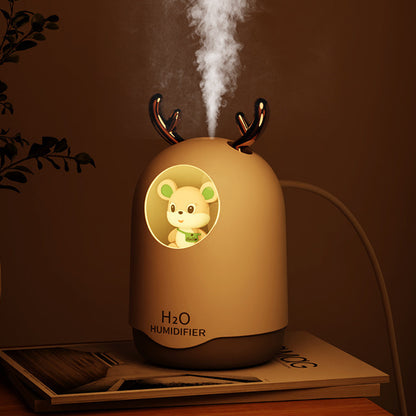 USB-Powered 10.14oz Humidifier with Colorful LED Night Light & Aroma Diffuser - Essential Oil Mist Maker