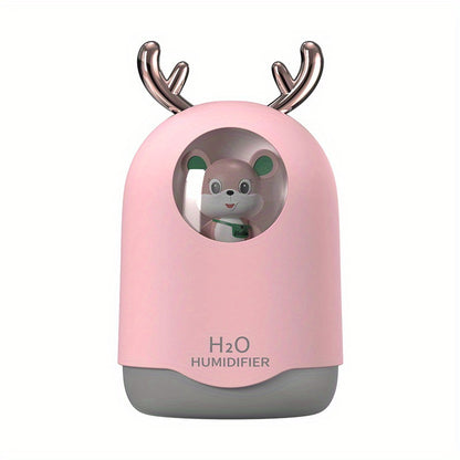 USB-Powered 10.14oz Humidifier with Colorful LED Night Light & Aroma Diffuser - Essential Oil Mist Maker