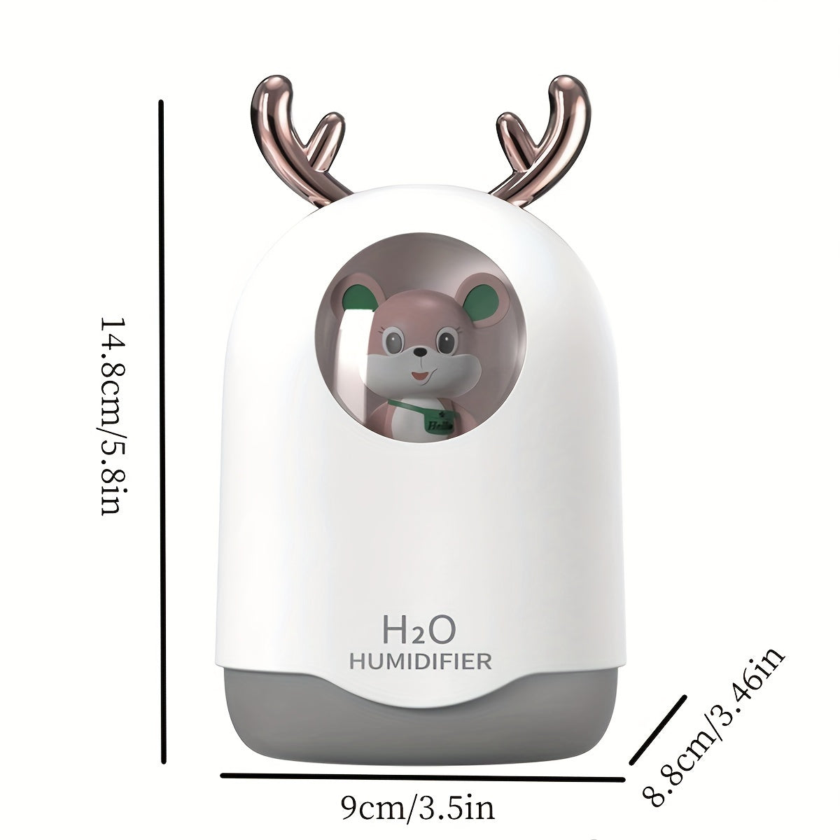 USB-Powered 10.14oz Humidifier with Colorful LED Night Light & Aroma Diffuser - Essential Oil Mist Maker