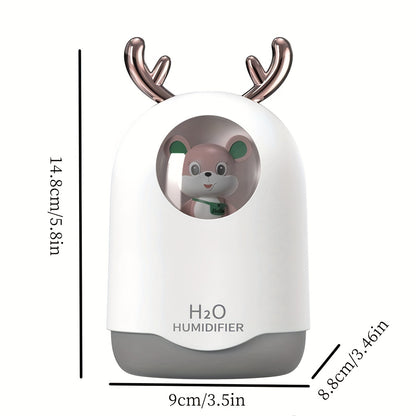 USB-Powered 10.14oz Humidifier with Colorful LED Night Light & Aroma Diffuser - Essential Oil Mist Maker