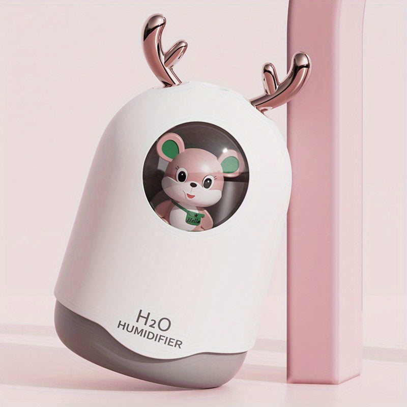 USB-Powered 10.14oz Humidifier with Colorful LED Night Light & Aroma Diffuser - Essential Oil Mist Maker