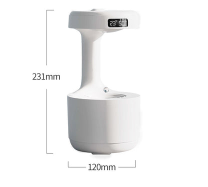 Anti-Gravity Humidifier With Clock Water Drop Backflow Aroma Diffuser Large Capacity Office Bedroom Mute Household Sprayer