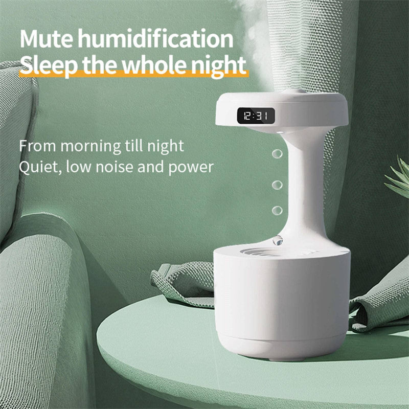 Anti-Gravity Humidifier With Clock Water Drop Backflow Aroma Diffuser Large Capacity Office Bedroom Mute Household Sprayer