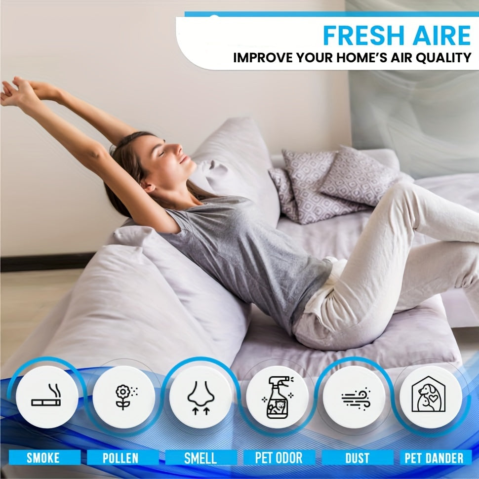 Air Purifier (Black) - Air Revitalizer Humidifier for Home and Office - Water Filter Air Washer with LED Night light - Small Essential Oil Aroma Diffuser for Smoke and Pets