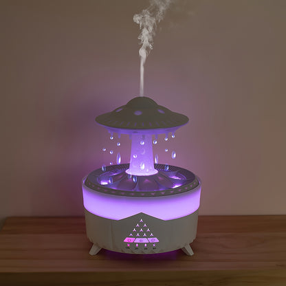 Large Capacity Volcanic Spray Atomizer - Intelligent Simulation Water Drop Humidifier and Flame Aroma Diffuser for Home - Advanced Mist Technology, Whisper Quiet, Easy to Clean, and Automatic Shut-Off