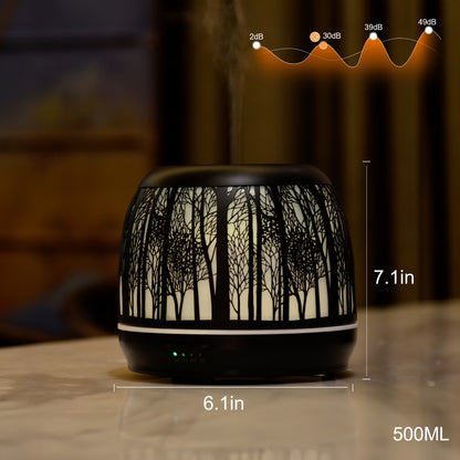 Large Essential Oil Aromatherapy Diffuser for Home Bedroom Metal Hollow Decorative Room Ultrasonic Air Scent Mist Aroma Diffuser 500ML Defusers
