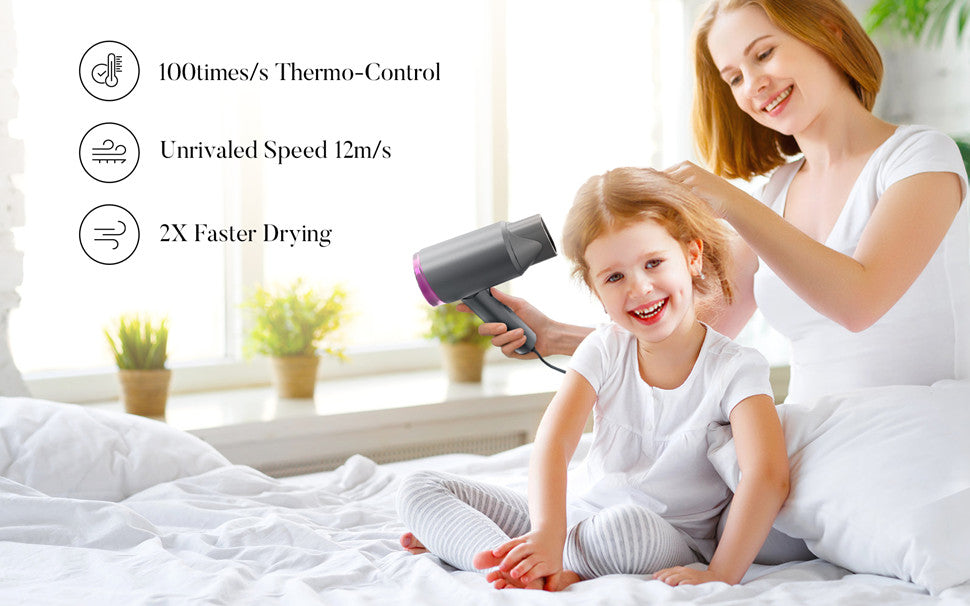 SEJOY Ionic Hair Dryers LED Display Anion Technology Portable Lightweight Blow Dryer Airflow Salon