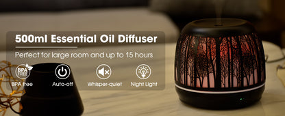 Large Essential Oil Aromatherapy Diffuser for Home Bedroom Metal Hollow Decorative Room Ultrasonic Air Scent Mist Aroma Diffuser 500ML Defusers