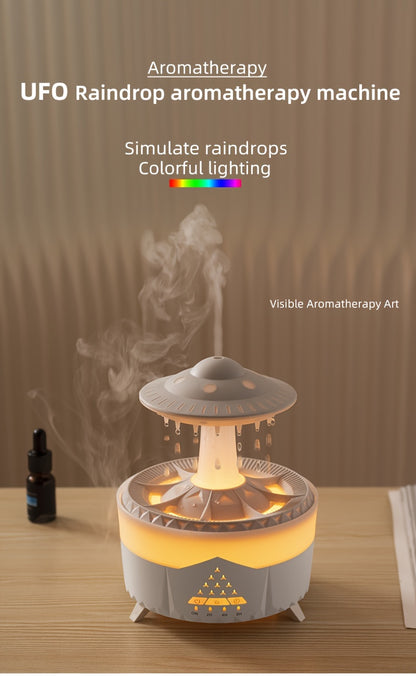 Large Capacity Volcanic Spray Atomizer - Intelligent Simulation Water Drop Humidifier and Flame Aroma Diffuser for Home - Advanced Mist Technology, Whisper Quiet, Easy to Clean, and Automatic Shut-Off
