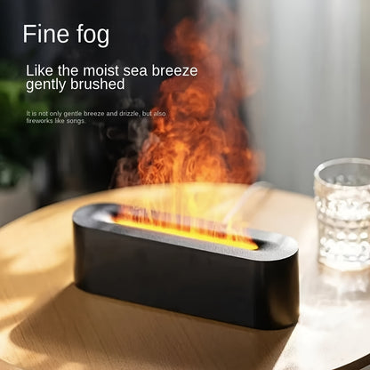 Simulated Flame Aroma Diffuser With Colorful Atmosphere Light, 150ml Tank Capacity, USB Powered, 3D Fire Effect Humidifier For Home, Bedroom, Office, Push Button Control, 10-20m2 Coverage, 3 Speed Timing Settings, Atomization
