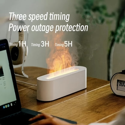 Simulated Flame Aroma Diffuser With Colorful Atmosphere Light, 150ml Tank Capacity, USB Powered, 3D Fire Effect Humidifier For Home, Bedroom, Office, Push Button Control, 10-20m2 Coverage, 3 Speed Timing Settings, Atomization
