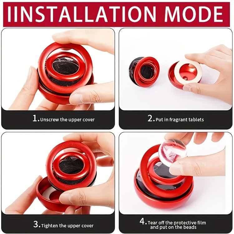 Solar-Powered Planet Aroma Diffuser - Elegant Car Freshener with Masculine Scent, Battery-Free Eco Aromatherapy