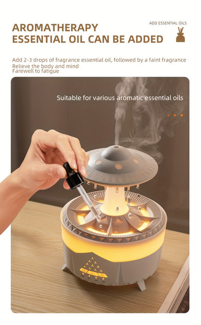 Large Capacity Volcanic Spray Atomizer - Intelligent Simulation Water Drop Humidifier and Flame Aroma Diffuser for Home - Advanced Mist Technology, Whisper Quiet, Easy to Clean, and Automatic Shut-Off