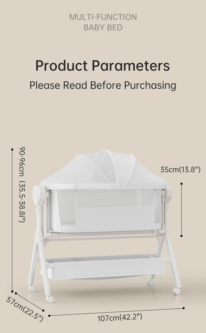 Rocking Baby Bassinet, Baby Cribs, Newborn Co-Sleeper, Infant Beside Sleeper, Unisex Baby Bed Cribs, Portable Travel Crib,Cradle