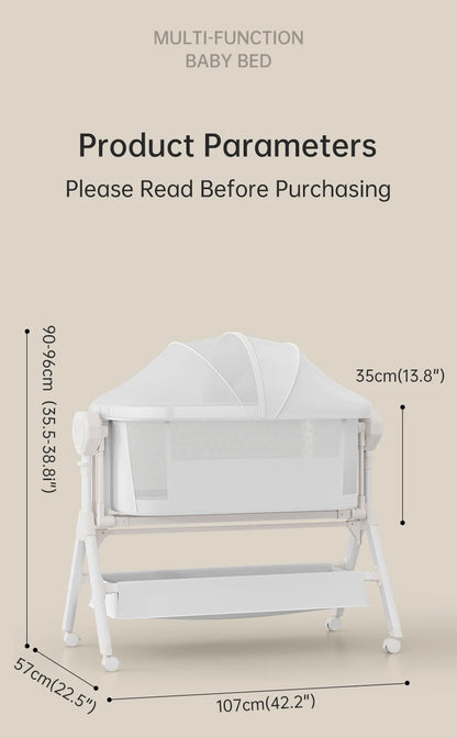 Rocking Baby Bassinet, Baby Cribs, Newborn Co-Sleeper, Infant Beside Sleeper, Unisex Baby Bed Cribs, Portable Travel Crib,Cradle