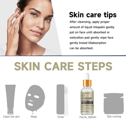 Glutathione Serum for Face for Brightening Skin, Dark Spot Corrector Sensitive Skin Cell Regenerating Lifting Skincare 40ml/60ml