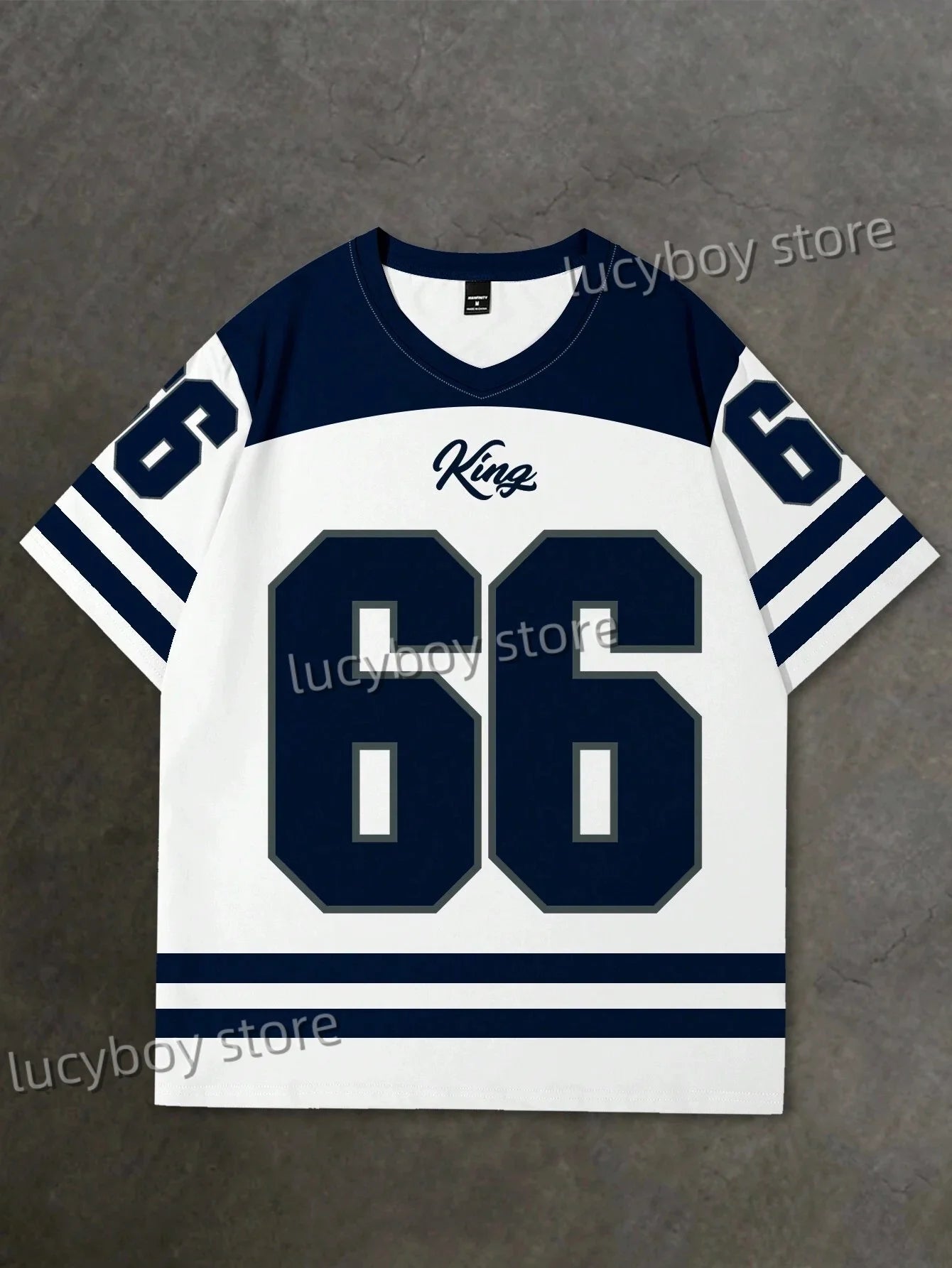 Men's 3D Numbers Printed Short Sleeve T Shirt Man V Neck Sportwear Brooklyn Racing Football Tee Vintage Casual Tops Men Clothes