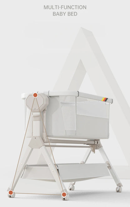 Rocking Baby Bassinet, Baby Cribs, Newborn Co-Sleeper, Infant Beside Sleeper, Unisex Baby Bed Cribs, Portable Travel Crib,Cradle