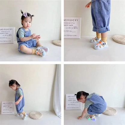 Little Duck Light-up LED Sandals for First Walker Anti-kick Baby Shoes for 0-3 Years Old Pre walker Soft Sole Cartoon for Girl