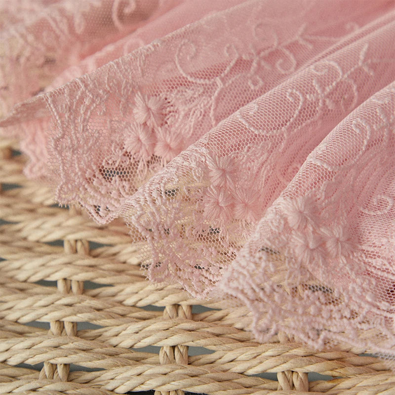 Baby Girl 2 Piece Outfits Mesh Lace Patchwork Ruffle Romper Dress and Headband Cute Fashion Summer Clothes