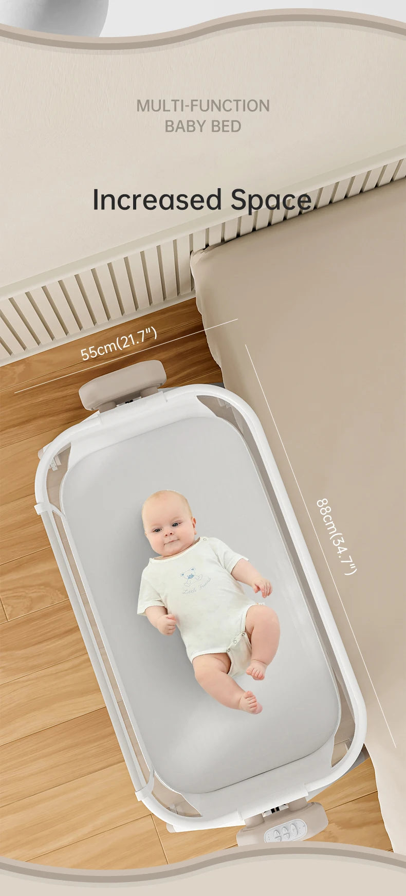 Rocking Baby Bassinet, Baby Cribs, Newborn Co-Sleeper, Infant Beside Sleeper, Unisex Baby Bed Cribs, Portable Travel Crib,Cradle