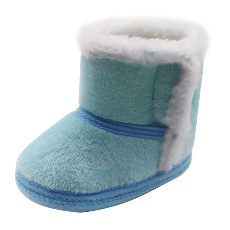 Winter Baby Kids Non-slip Soft Sole Moccasin Boots Boys Girls Suede Leather Crib Shoes 0-18M