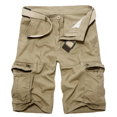 Men's Military Cargo Shorts Summer army green Cotton Shorts men Loose Multi-Pocket Shorts Homme Casual Bermuda Trousers 40