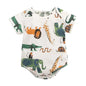 Sanlutoz Short Sleeve Baby Boys Girls Summer Bodysuits Cotton Infants Clothing Onesies Cute Cartoon Printing