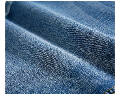 2025 Summer Men's Slim Denim Shorts Business Casual Fashion Loose Stretch All-Match Jeans Male High-End Brand Five-Point Pants