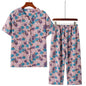 Novelty Sleepwear Women Pajamas Set Night Suit For Mother & Grandma Pajamas Summer Pajama Femme Printing Cardigan Home Clothes