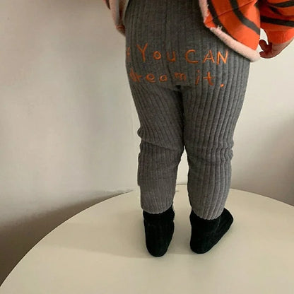 Baby Leggings Children Pants Baby Letter Print Embroidery Bottoms Toddler Girl Leggings Boy Clothes For Kids 2025 Spring New