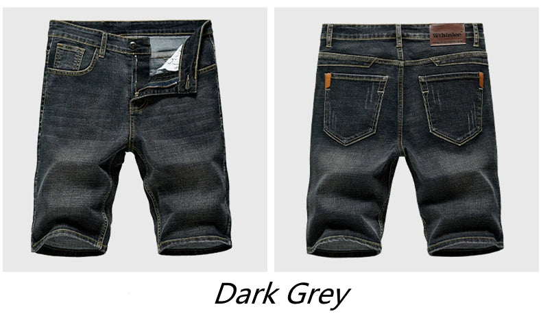 2025 Summer Men's Slim Denim Shorts Business Casual Fashion Loose Stretch All-Match Jeans Male High-End Brand Five-Point Pants