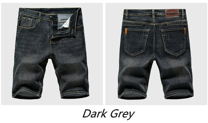 2025 Summer Men's Slim Denim Shorts Business Casual Fashion Loose Stretch All-Match Jeans Male High-End Brand Five-Point Pants