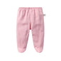 Lawadka 0-12M Spring Autumn Cotton Newborn Baby Boy Girl Pants Solid Wrap Foot Long Trousers Casual Baby Leggings For Girls Boys