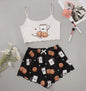 Hot Women's Sleepwear Cute Cartoon Print Short Set Pajamas for Women Pajama Set Sweet Short Sleeve V-Neck & Shorts Summer Pajama