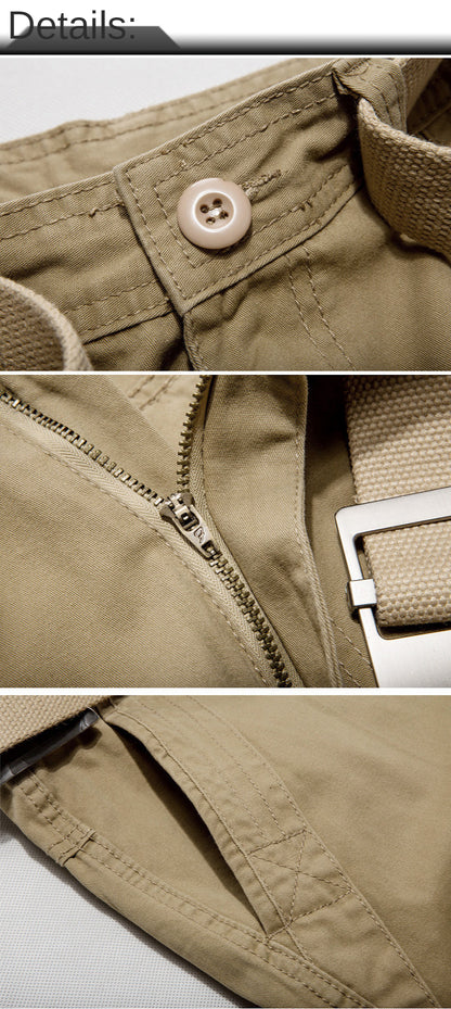 Men's Military Cargo Shorts Summer army green Cotton Shorts men Loose Multi-Pocket Shorts Homme Casual Bermuda Trousers 40