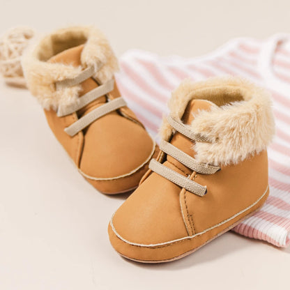 Winter New Baby Boy Girl Boots Cotton Soft-Sole Non-Slip Warm Toddler First Walkers Infant Crib Shoes