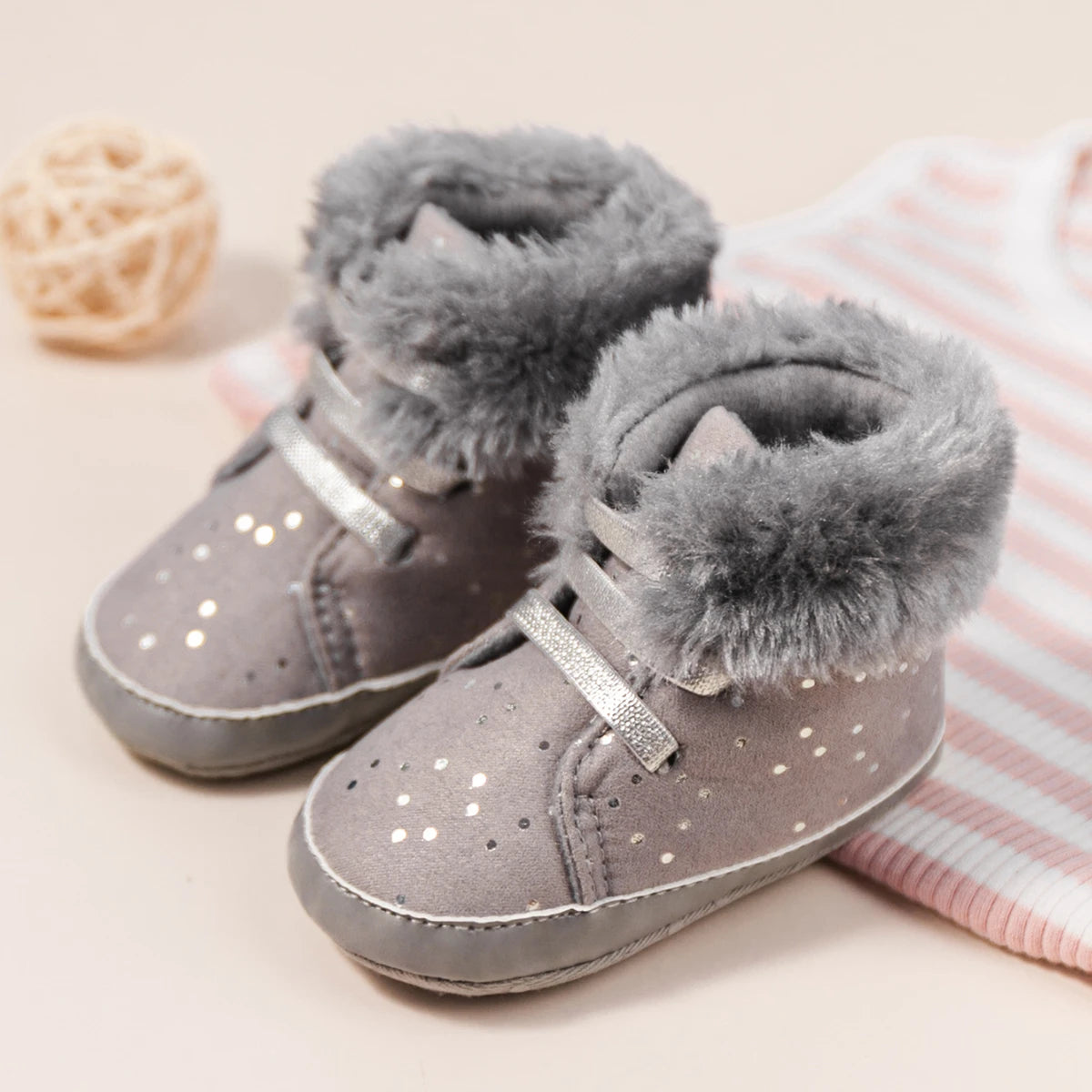 Winter New Baby Boy Girl Boots Cotton Soft-Sole Non-Slip Warm Toddler First Walkers Infant Crib Shoes