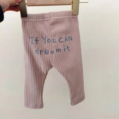 Baby Leggings Children Pants Baby Letter Print Embroidery Bottoms Toddler Girl Leggings Boy Clothes For Kids 2025 Spring New