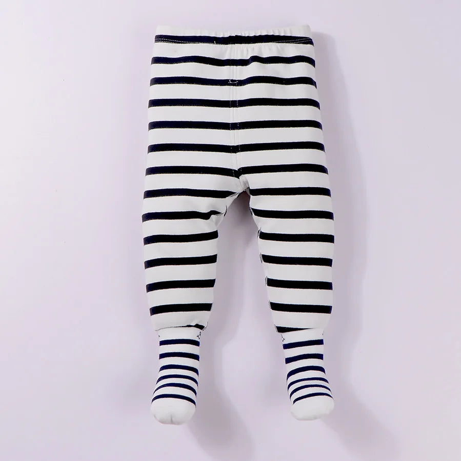 Baby footed pants newborn baby girl boy leggings long trousers  0-6-12months kid lycry cotton sleepwear trousers pyjamas pants